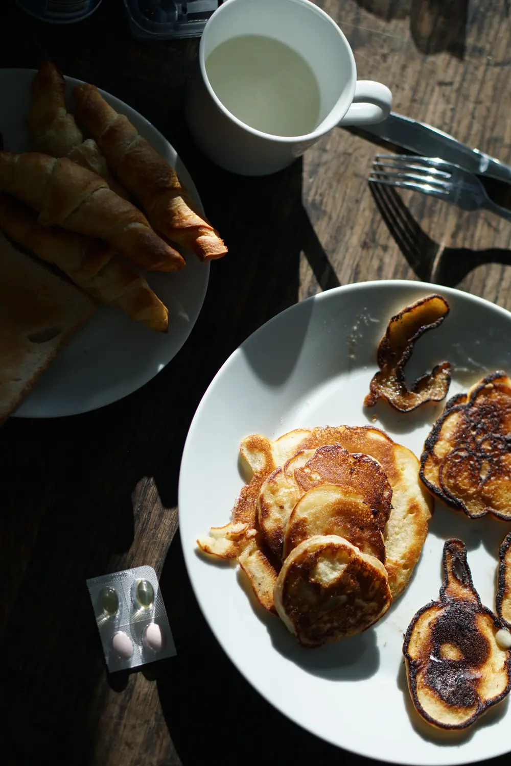 Frühstück Pancakes Croissant